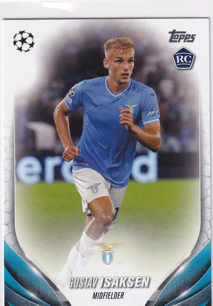 Topps Chrome Hobby UCC Champions League 23/24 Gustav Isaksen Lazio Card #200