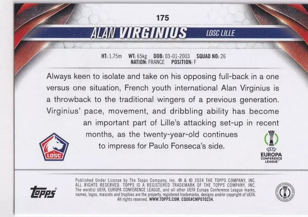 Topps Chrome Hobby UCC Champions League 23/24 Alan Virginius Lille Card #175