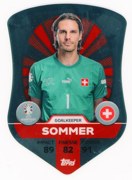 Match Attax UEFA Euro 2024 Yann Sommer Switzerland Chrome Shield Trading Card