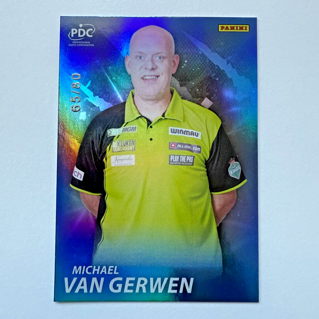Panini PDC Premier League 2025 Van Gerwen Blue /80 Darts Card