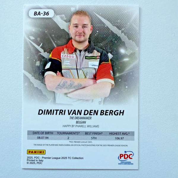 Panini PDC Premier League 2025 Dimitri Van Den Bergh Parallel /80 Darts Card