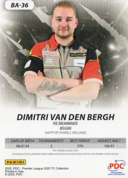 Panini PDC Premier League 2025 Dimitri Van Den Bergh Parallel /80 Darts Card