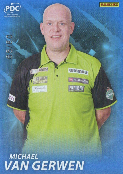 Panini PDC Premier League 2025 Van Gerwen Blue /80 Darts Card