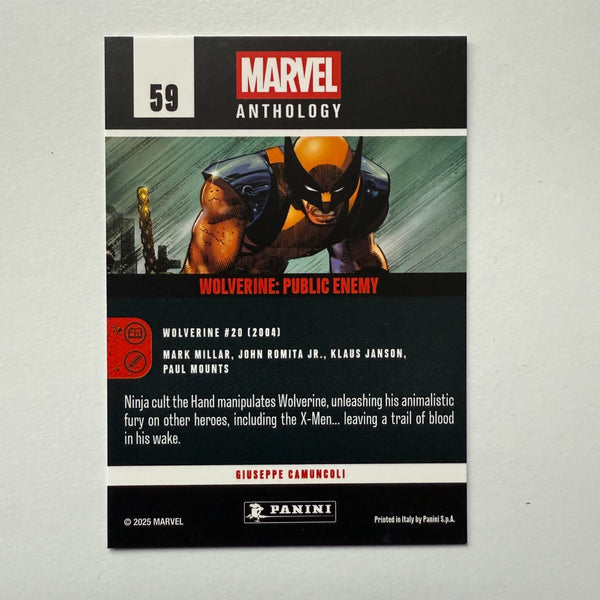 Panini Marvel Anthology Wolverine Public Enemy Holo Card 59