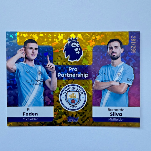 Topps Premier League 25/26 Foden Silva Pro Partnership Yellow /299 Card