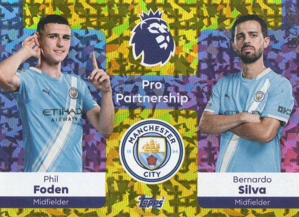 Topps Premier League 25/26 Foden Silva Pro Partnership Yellow /299 Card