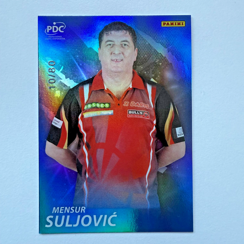 Panini PDC Premier League 2025 Mensur Suljovic Blue /80 Darts Parallel Card