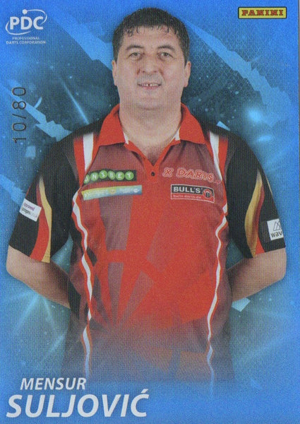 Panini PDC Premier League 2025 Mensur Suljovic Blue /80 Darts Parallel Card