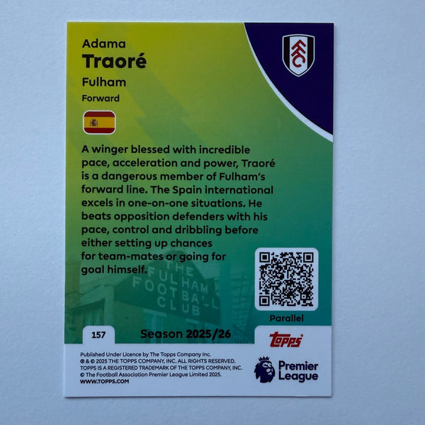 Topps Premier League 25/26 Adama Traore Gold /50 Bookstart Fulham Gold Card