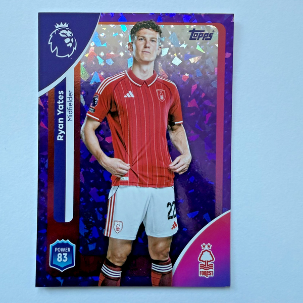 Topps Premier League 25/26 Ryan Yates Purple Parallel Nottingham Forest /199