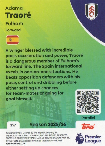 Topps Premier League 25/26 Adama Traore Gold /50 Bookstart Fulham Gold Card