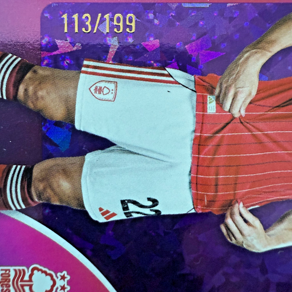 Topps Premier League 25/26 Ryan Yates Purple Parallel Nottingham Forest /199