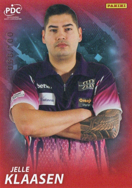 Panini PDC Premier League 2025 Jelle Klaasen Red /100 Darts Card