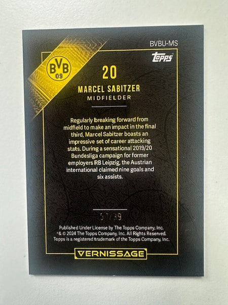 Topps Vernissage Borussia Dortmund 2023/24 Marcel Sabitzer Parallel Card 57/99
