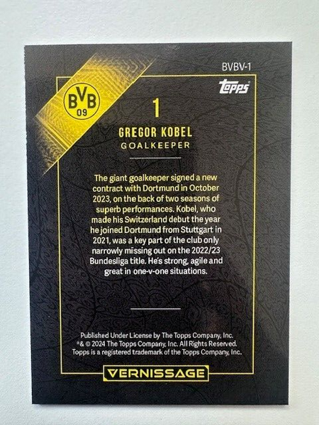 Topps Vernissage Borussia Dortmund 2023/24 Gregor Kobel Base Card - No.1