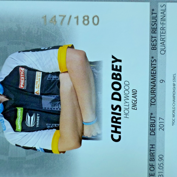 Panini 2026 PDC Chris Dobey Base Parallel /180 Darts World Championship Card