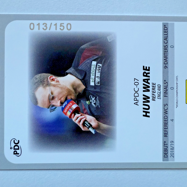 Panini 2026 PDC Huw Ware Referee Parallel /150 Darts World Championship Card