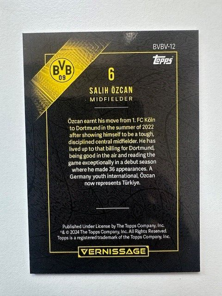 Topps Vernissage Borussia Dortmund 2023/24 Salih Ozcan Base Card - No.6
