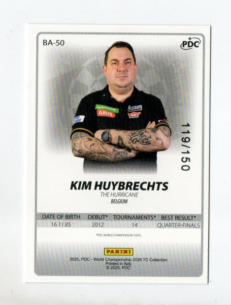 Panini 2026 PDC Kim Huybrechts Blue Parallel /150 Darts World Championship Card