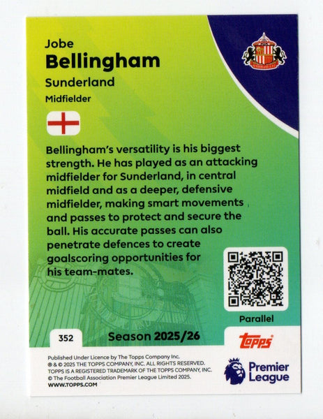 Topps Premier League 25/26 Jobe Bellingham RC Rookie Green /499 Sunderland Card