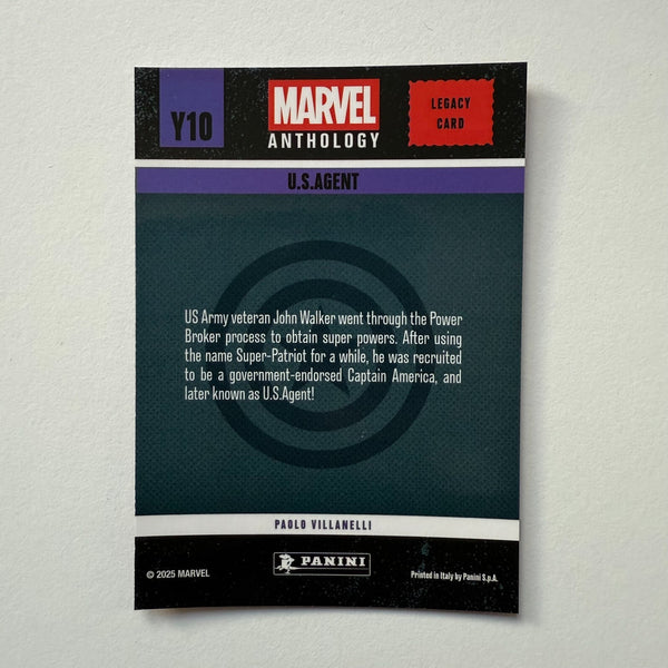Panini Marvel Anthology U.S. Agent Legacy Card Y10