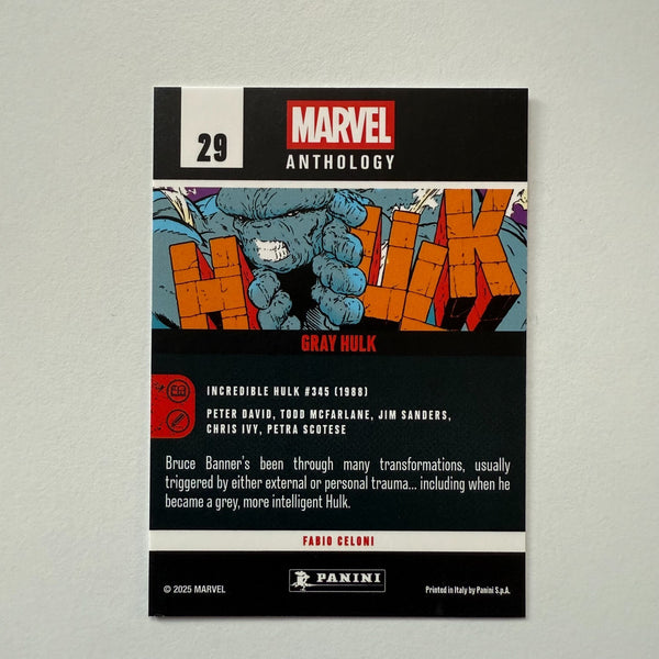 Panini Marvel Anthology Gray Hulk Base Card 29