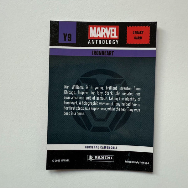Panini Marvel Anthology Iron Heart Legacy Card Y9