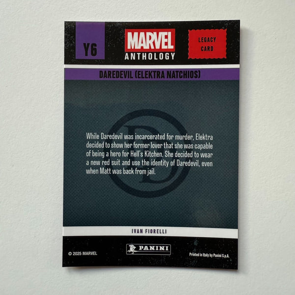 Panini Marvel Anthology Daredevil (Elecktra Natchios) Legacy Card Y6
