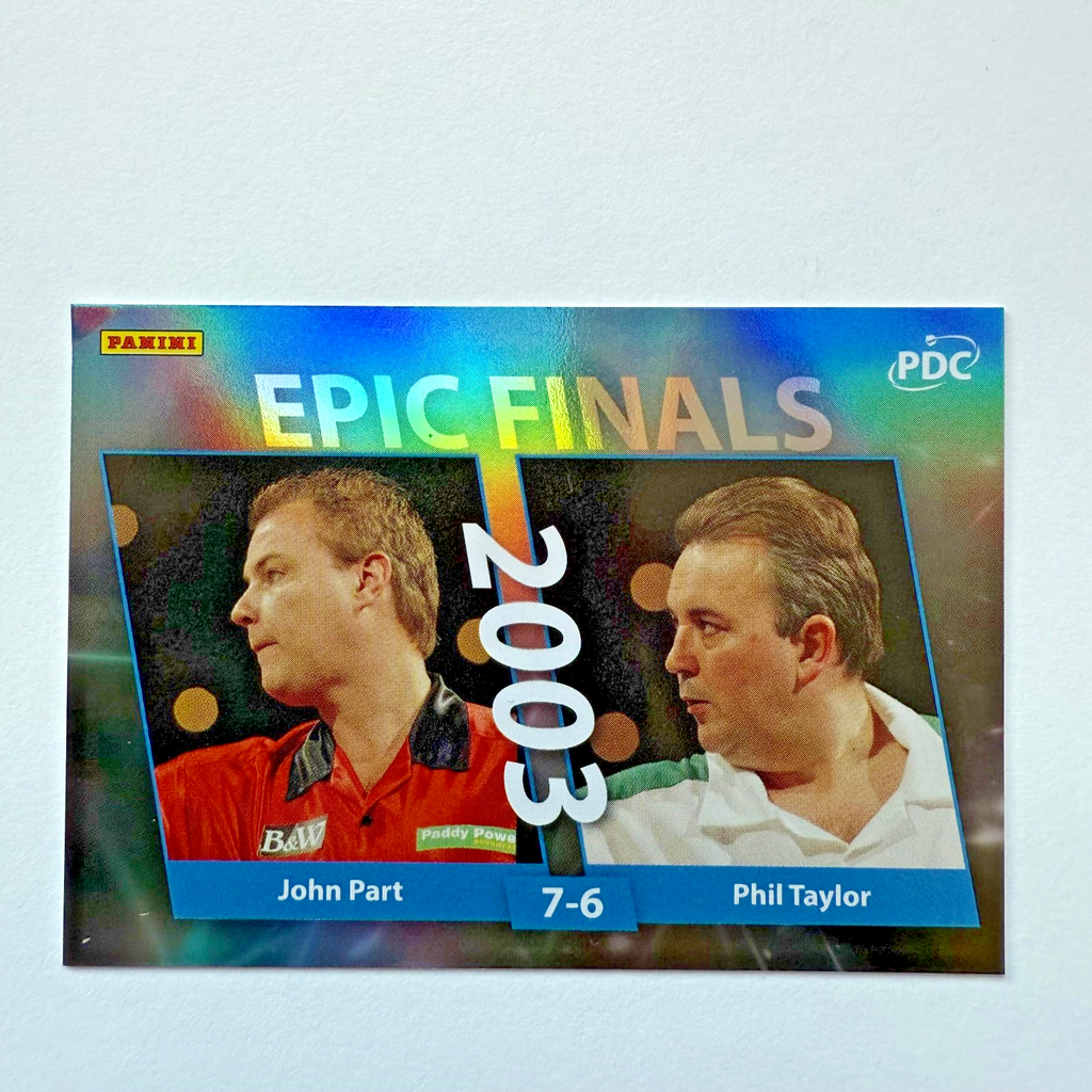 Panini 2026 PDC John Part Phil Taylor Epic Finals /150 Darts Trading Card