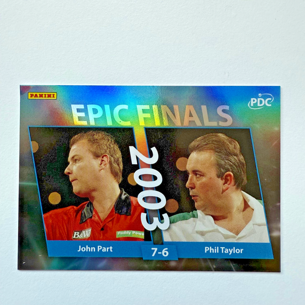 Panini 2026 PDC John Part Phil Taylor Epic Finals /150 Darts Trading Card