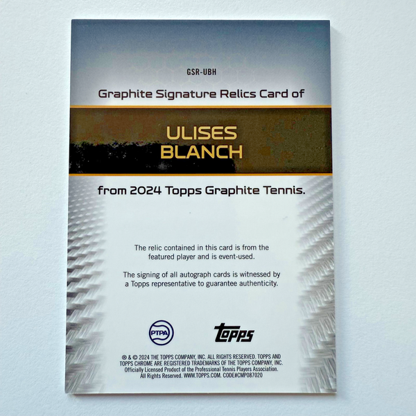 Topps Graphite 2024 Ulises Blanch Relic Auto Chrome Tennis Card