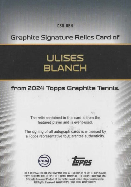 Topps Graphite 2024 Ulises Blanch Relic Auto Chrome Tennis Card