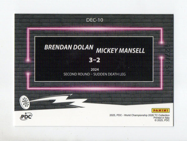 Panini 2026 PDC Dolan Mansell Decider /150 Darts World Championship Card