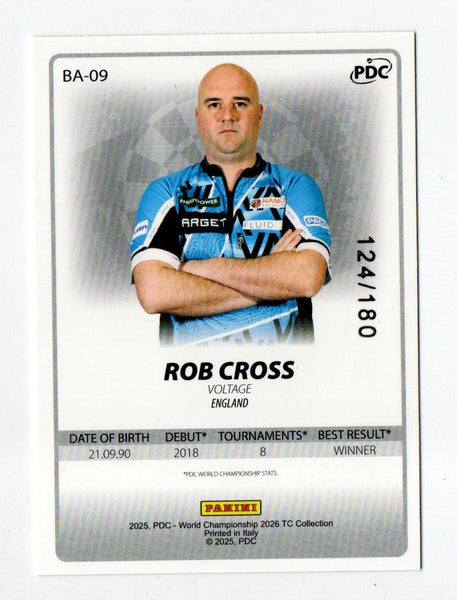 Panini 2026 PDC World Championship Darts Rob Cross Base Parallel Card /180