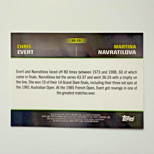 Topps Graphite 2024 Evert Navratilova Rivalries Chrome Tennis Card /199