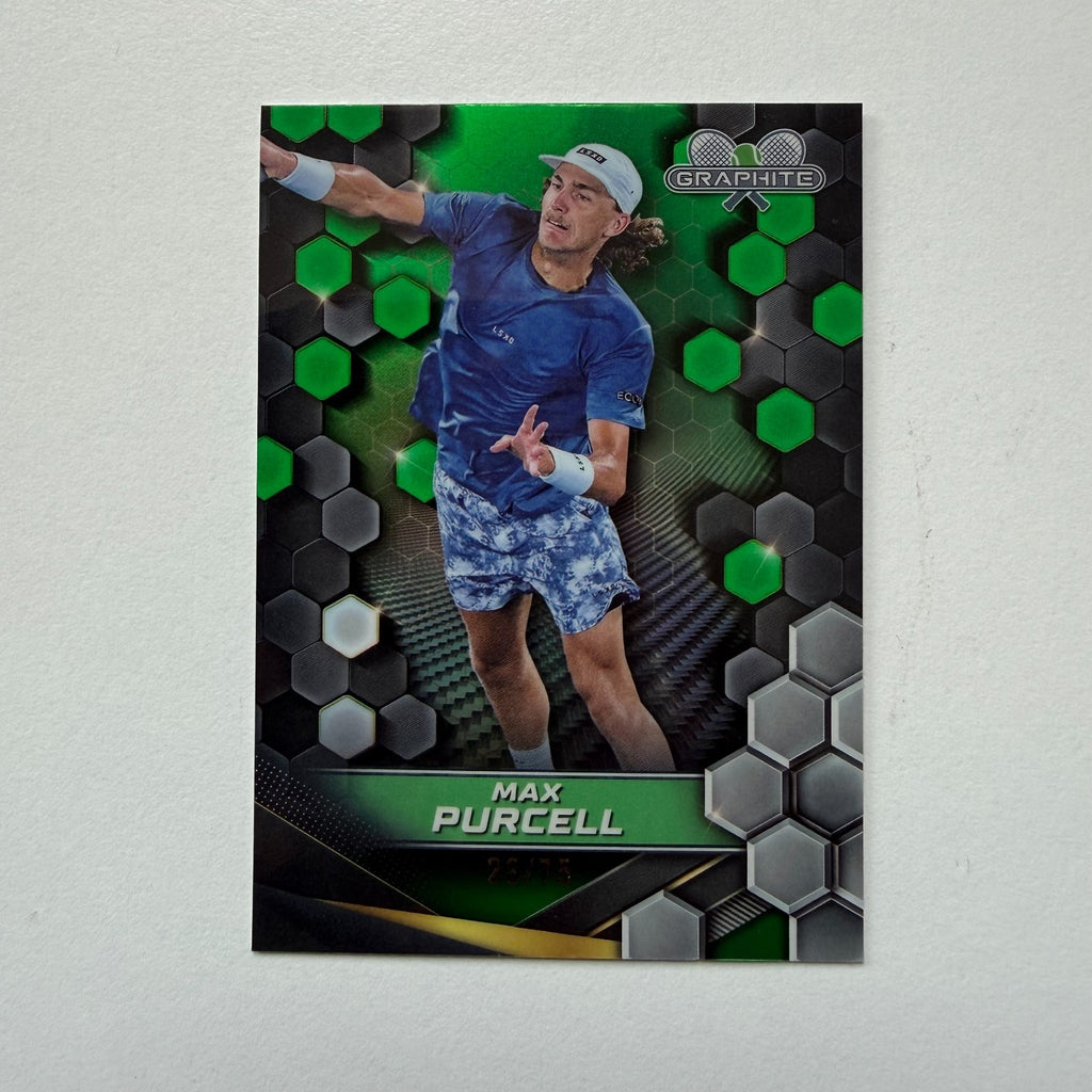Topps 2024 Graphite Tennis Max Purcell Green Parallel Refractor Card 28/75