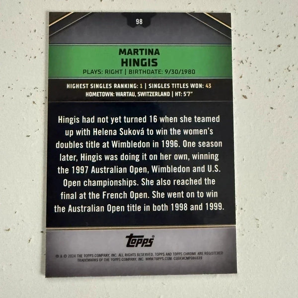 Topps 2024 Graphite Tennis Martina Hingis Green Parallel Chrome Card 50/75