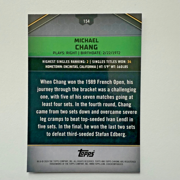 Topps Graphite 2024 Michael Chang Blue Parallel /50 Tennis Card