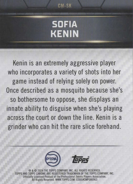 Topps 2024 Graphite Tennis Sofia Kenin Green Refractor Chrome Card /75