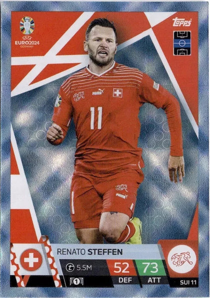 Match Attax Euro 2024 Renato Steffen Switzerland Crystal Parallel Blue UEFA Card