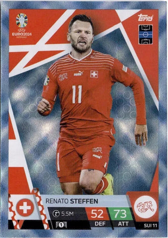 Match Attax Euro 2024 Renato Steffen Switzerland Crystal Parallel Blue UEFA Card