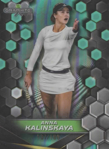 Topps 2024 Graphite Tennis Anna Kalinskaya Green Parallel Refractor Card 137/199