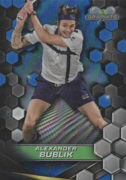 Topps 2024 Graphite Tennis Alexander Bublik Blue Refractor Parallel Card 8/50