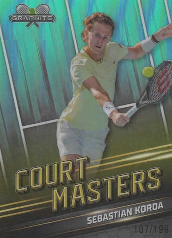Topps 2024 Graphite Tennis Sebastian Korda Court Masters Green Chrome 107/199