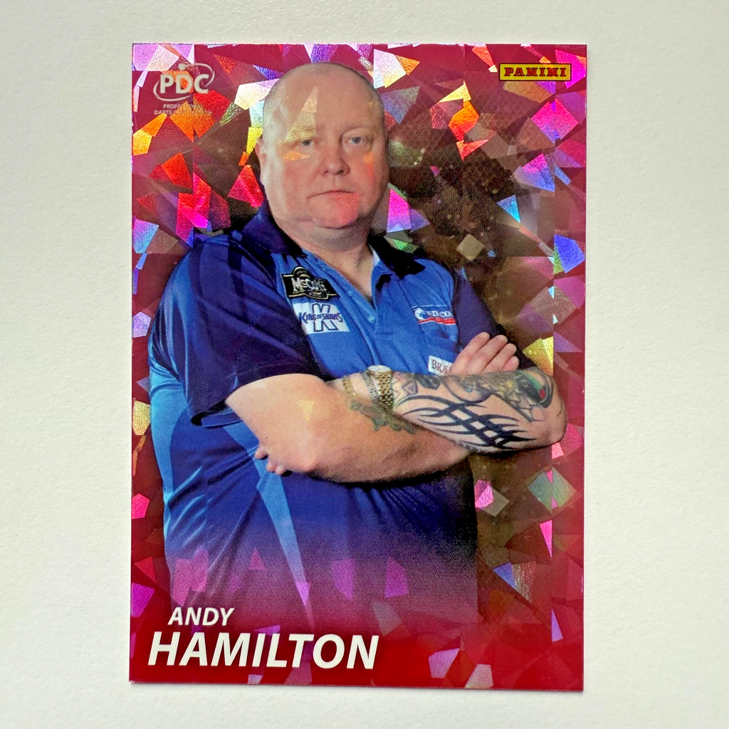 Panini PDC Premier League 2025 Andy Hamilton Pink Cracked Ice Card