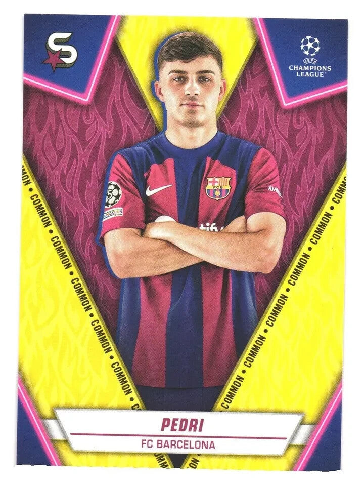 Topps Superstars 2024 Pedri Barcelona Common Card #44 UCL 23/24