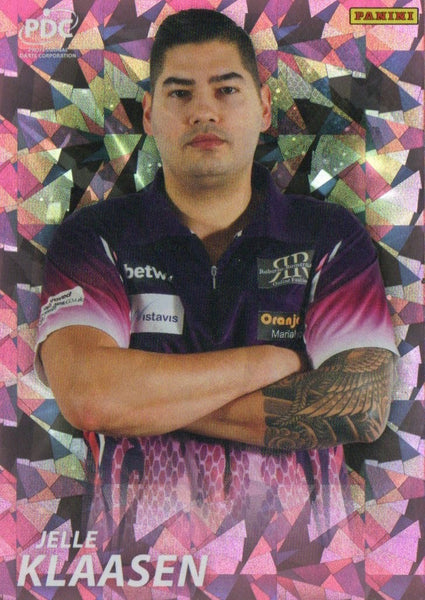 Panini PDC Premier League 2025 Jelle Klaasen Pink Cracked Ice Card