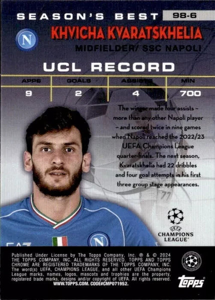 Topps Chrome UCC 2023/24 Khvicha Kvaratskhelia Napoli Shooting Stars 98-6