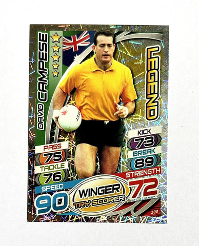 Rugby Attax Topps 2015 David Campese Australia Legend Card #200 Foil