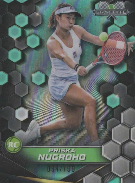 Topps 2024 Graphite Tennis Priska Nugroho Green Refractor Chrome Card 94/199
